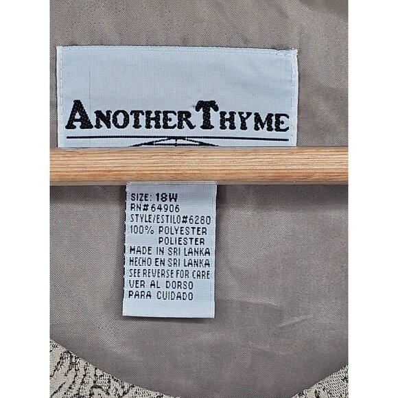 Another Thyme Women's Paisley Floral Jacket 18W 3/4 Sleeve Button Front 100% Pol - Picture 3 of 4